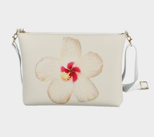 White Hibiscus Crossbody Bag