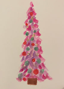 Pink Christmas Tree Card