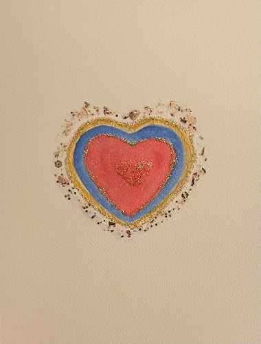 Red + Blue Heart Card