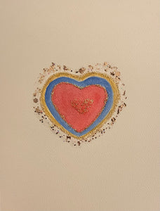 Red + Blue Heart Card