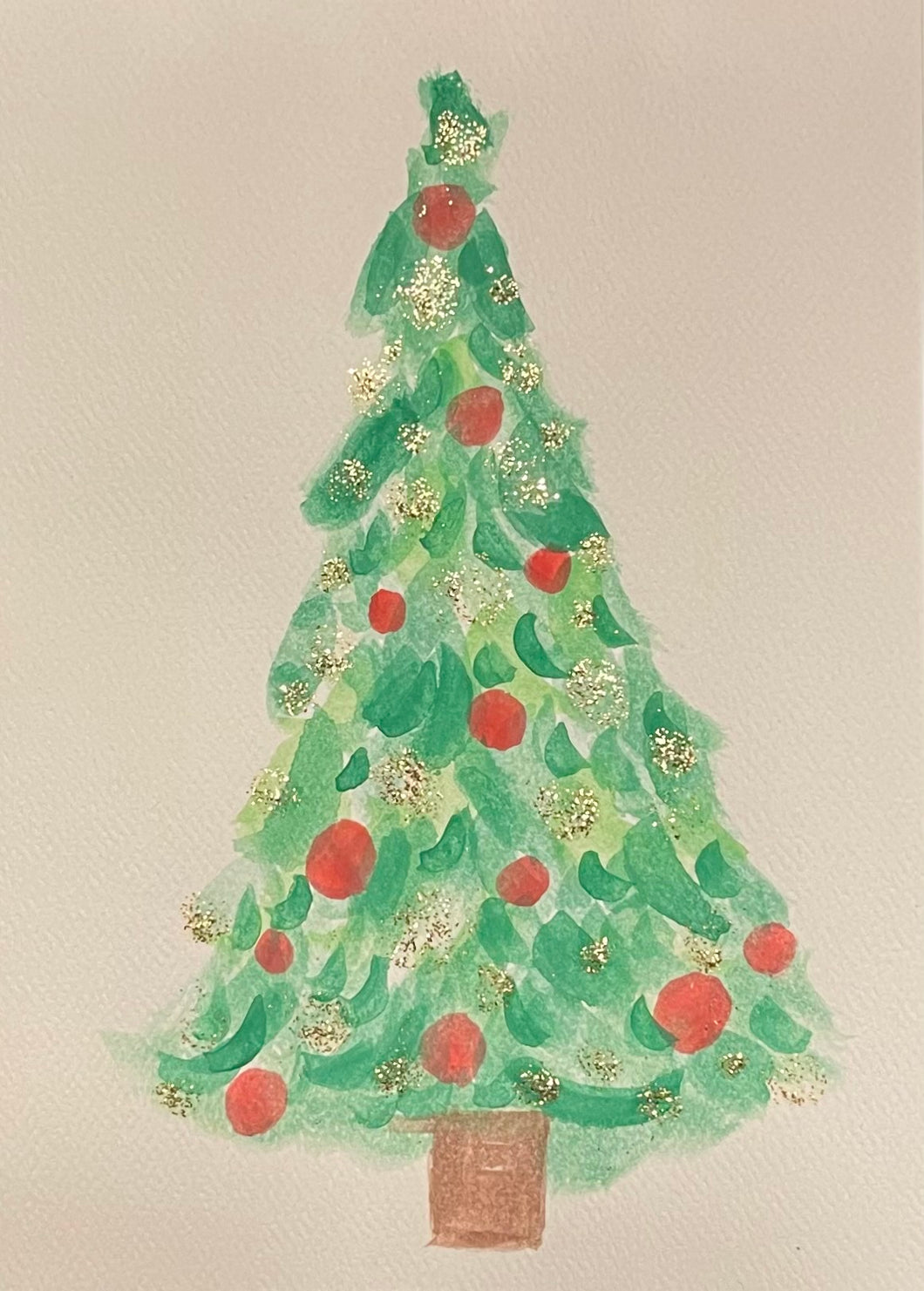 Christmas Tree Watercolor Card