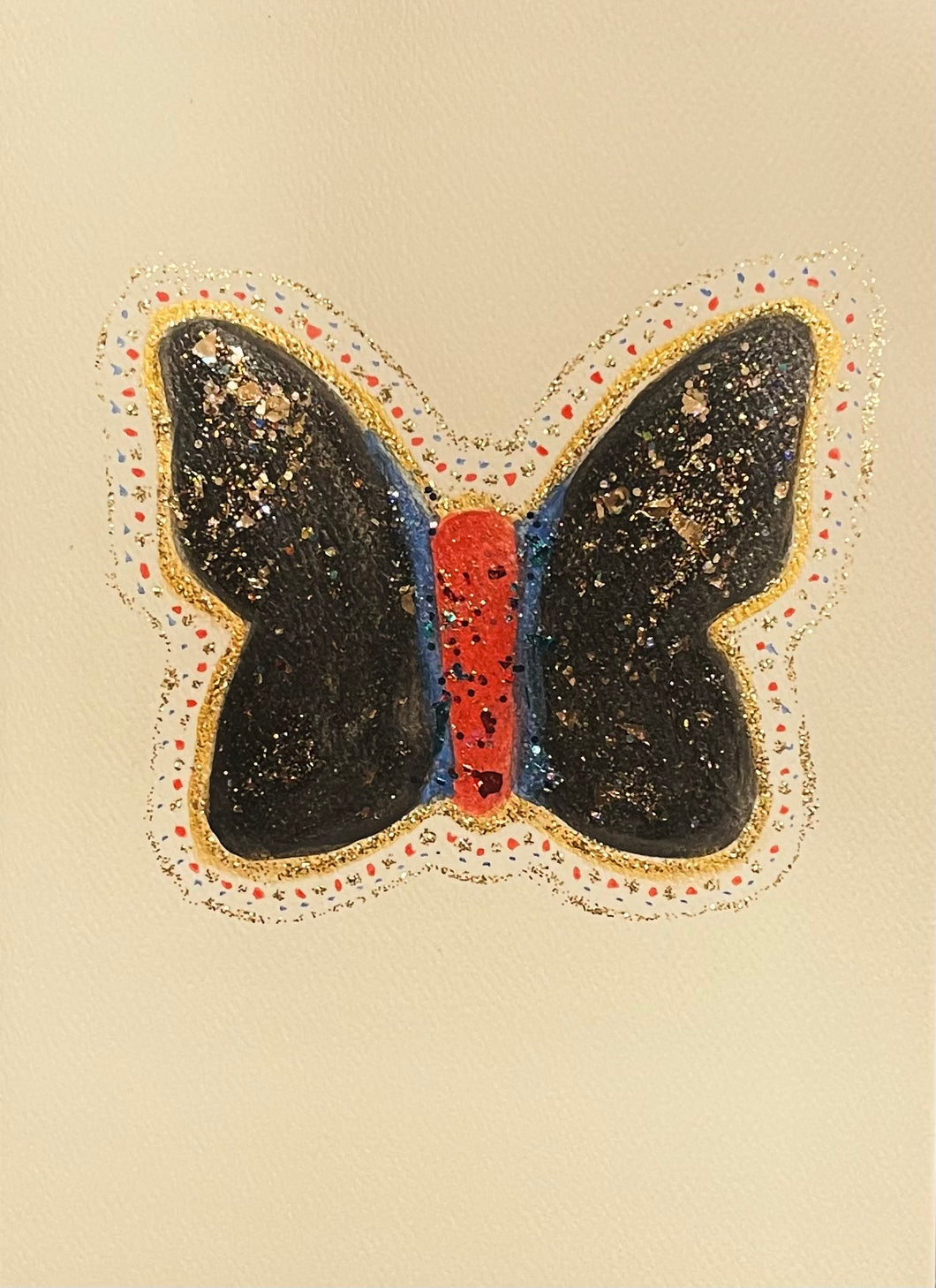 Papillon Noir Watercolor Card