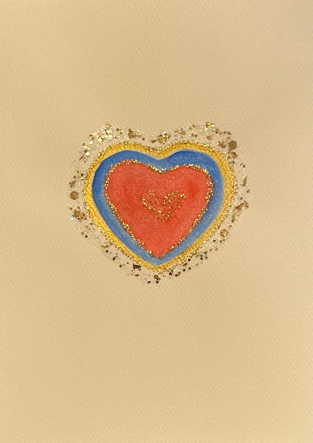 Blue Heart Watercolor Card
