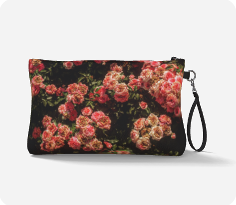 Rose Garden Vegan Leather Makeup Bag