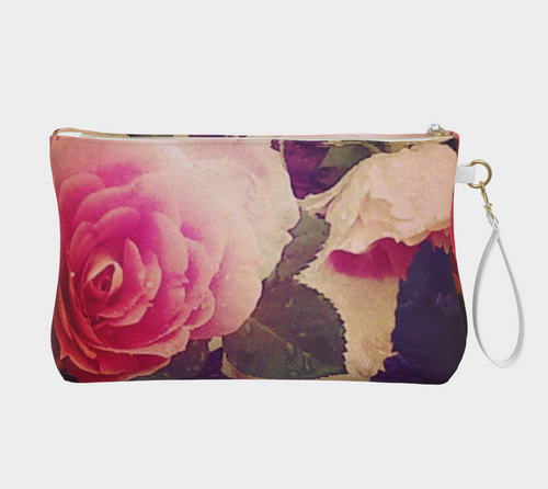 Roses Vegan Leather Makeup Bag