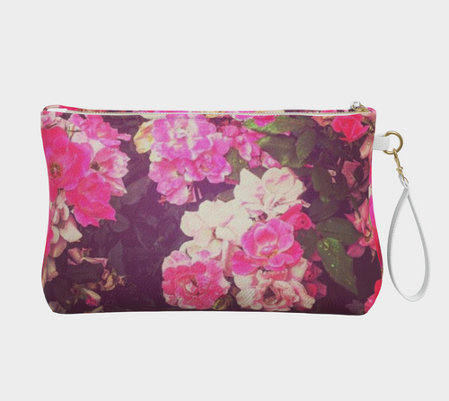 Night Roses Vegan Leather Makeup Bag