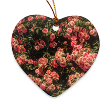 Rose Garden Heart Porcelain Ornament