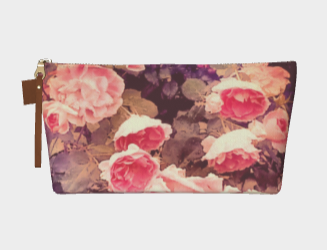 floral makeup bag with roses