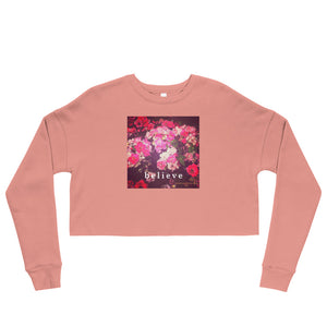 Night Roses + Believe Crop Sweatshirt
